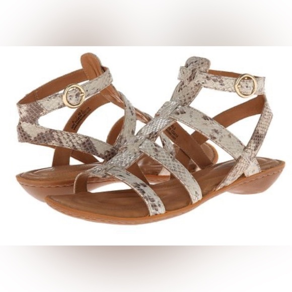 Born Zara Crown Collection tan beige snake print Sz 6 - Picture 1 of 8